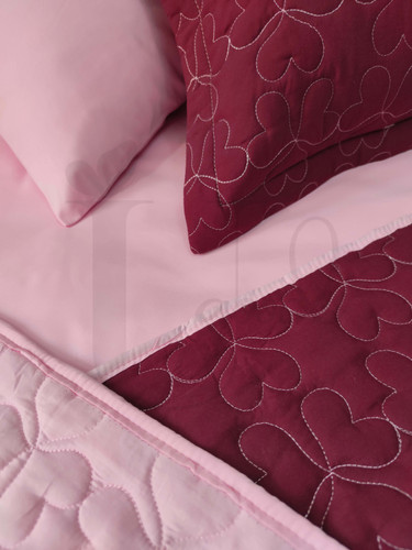 روتختی تک نفره 4 تکه زرشکی صورتی