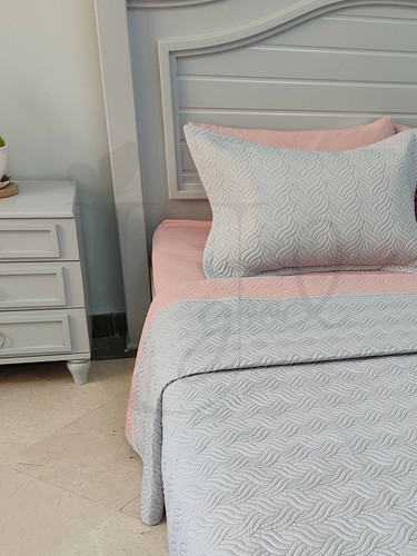 ست تک نفره صورتی طوسی