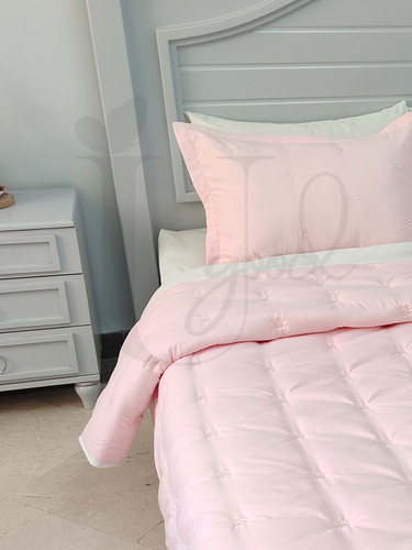 لحاف تک نفره روبالشتی پنبه دوزی روبالشتی ساده و ملافه تشک