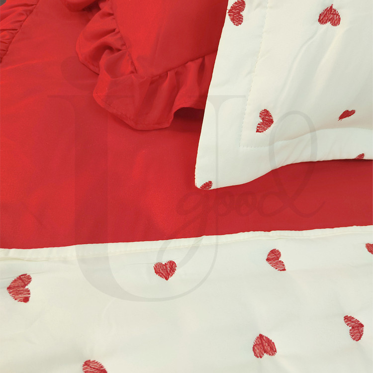 ملافه چین دار تشک و روبالشتی چین دار قرمز